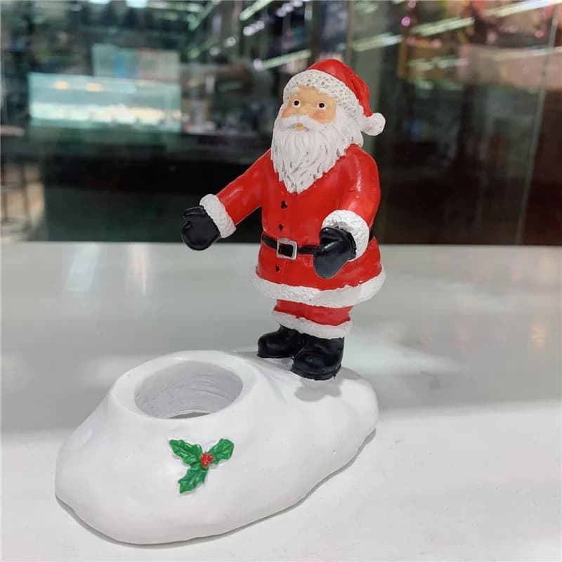 Espositore con sfera minerale in resina di Babbo Natale in cristallo naturale per la decorazione domestica