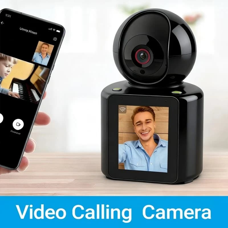 Telecamera di Sicurezza Economica con Visualizzazione Remota tramite APP, Audio Bidirezionale, Installazione Senza Fori, Archiviazione Locale, Durevole