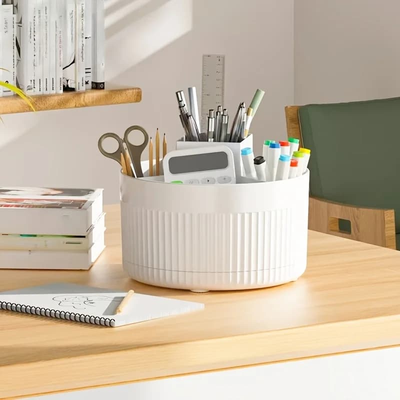 Organizzatore Girevole da Scrivania per Cosmetici, Porta Pennelli Trucco, Tubo Contenitore per Pennelli Ombretto e Penne, per l'Organizzazione Domestica