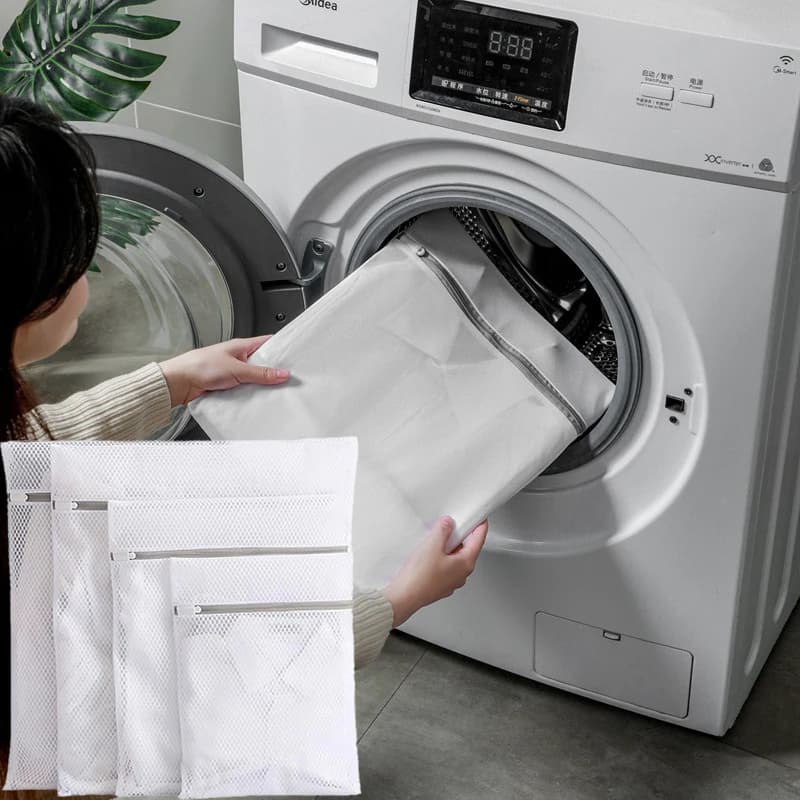 1-10PCS Neckline linen bags for delicate mesh fabric Durable and reusable Gentle washing bag Organizing travel bag for lingerie