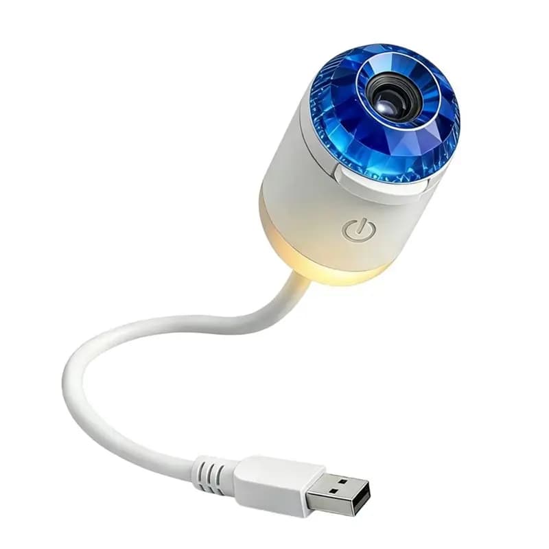 ABXF-Star Projector Night Light 2 In 1 USB Star Projection Lamp Portable Mini LED Nightlight Wall Lamp Voice Control