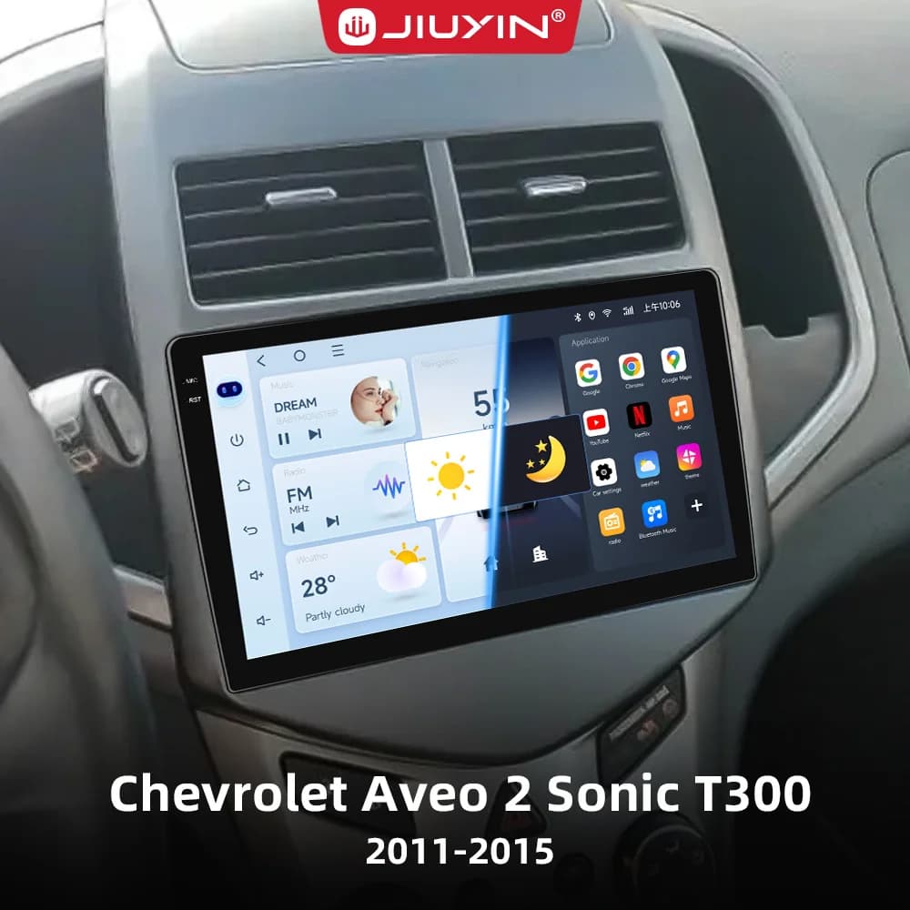 JIUYIN Autoradio Per Chevrolet Aveo 2 Sonic T300 2011 - 2015 Wireless CarPlay Android Auto No 2 din 2din DVD