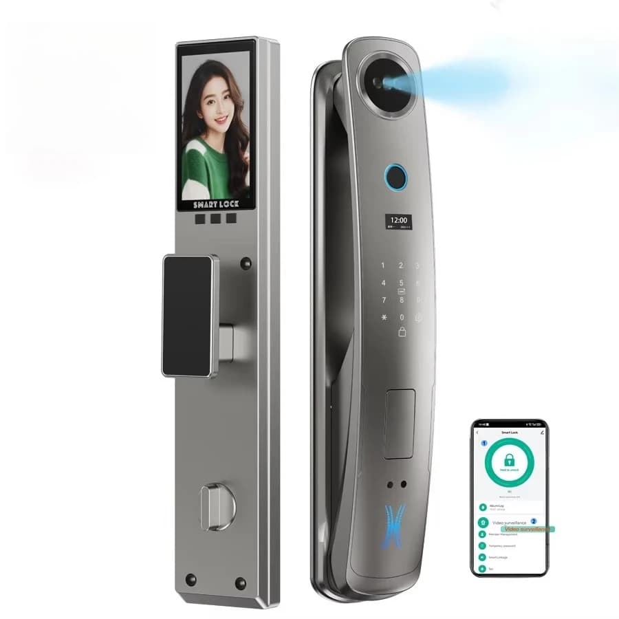Serratura intelligente per impronte digitali biometriche con riconoscimento facciale dell'app Wi-Fi completamente automatica con serrature digitali per fotocamera