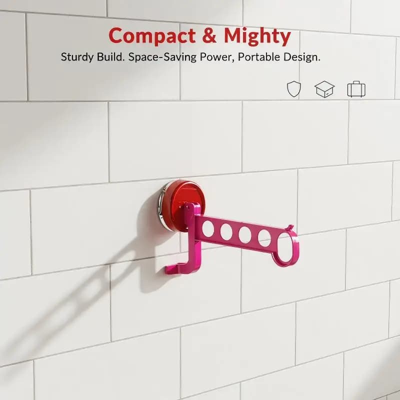 Effortless Travel Laundry Solutions with 5-Hole Suction Cup Hangers Rack
