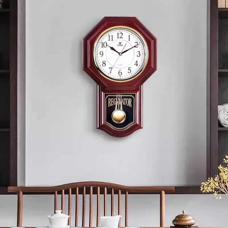 Orologi da Parete Vintage con Pendolo, Silenziosi, in Plastica, Grandi, Unici, al Quarzo, Eleganti e di Lusso per Arredamento Casa