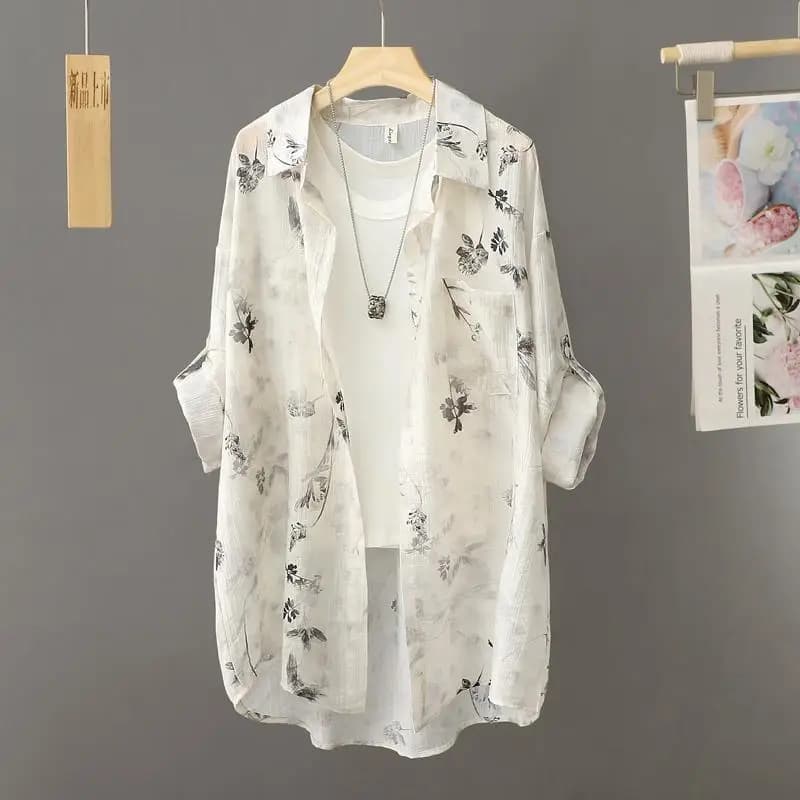 Nuova camicia per protezione solare tinta unita in stile cinese per donna in abiti estivi per protezione solare super fata allentati
