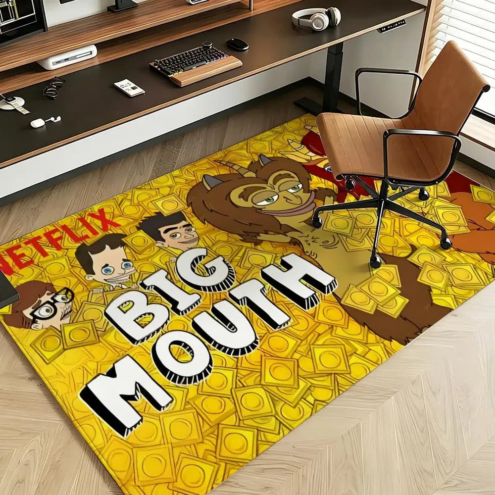 Tappetino da pavimento Cartoon B-Big M-Mouth in morbida flanella, adatto per ingressi, soggiorni, camere da letto e bagni