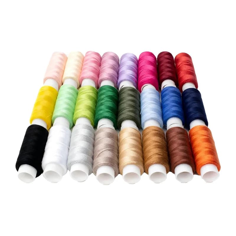 Set di 24 Colori di Filo da Cucito, 90 Iarde, Filo in Poliestere per Macchina da Ricamo e Cucito a Mano, Accessori per Cucito