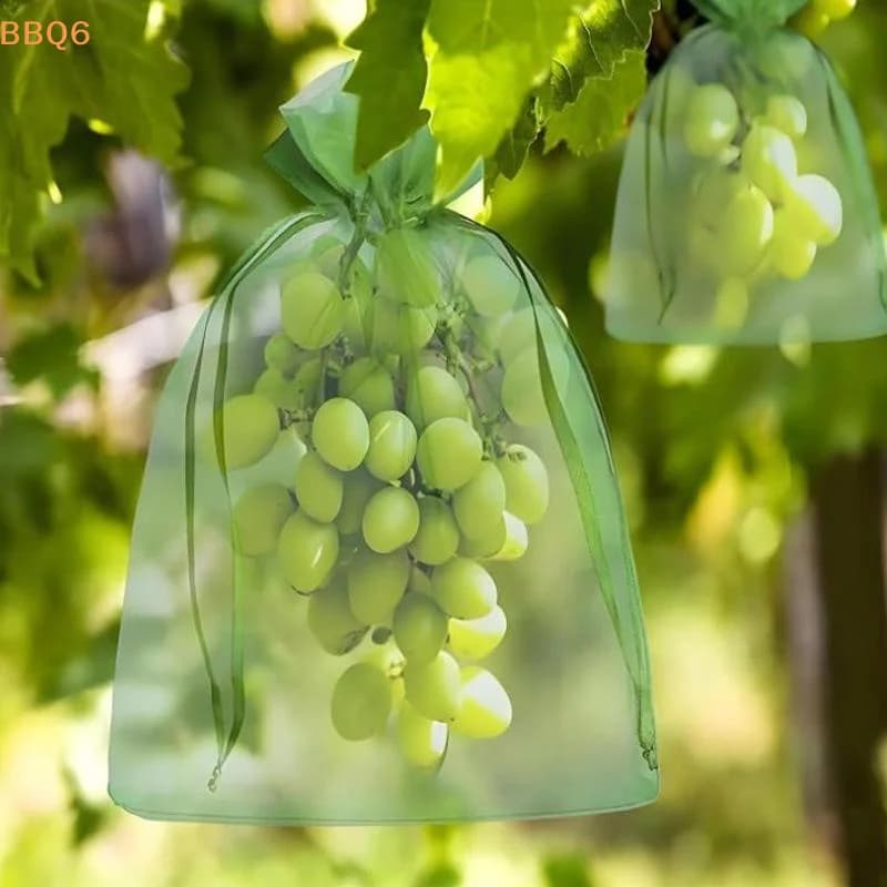 *20/50Pcs Reusable Fruit Proof Drawstring Bags Plants Protection Mesh Bags Pest Barrier Covers Fruit Tree Garden Supplies