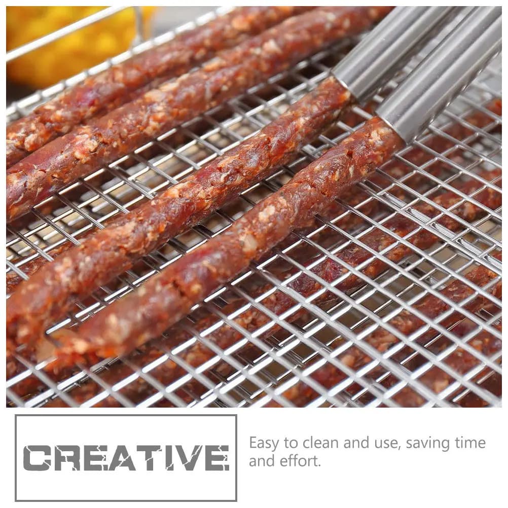 Set di 3 Griglie a Tre Livelli in Acciaio Inossidabile per Friggitrice ad Aria, per Frittura, Cottura a Vapore, Essiccazione di Frutta e Carne, Accessori da Cucina