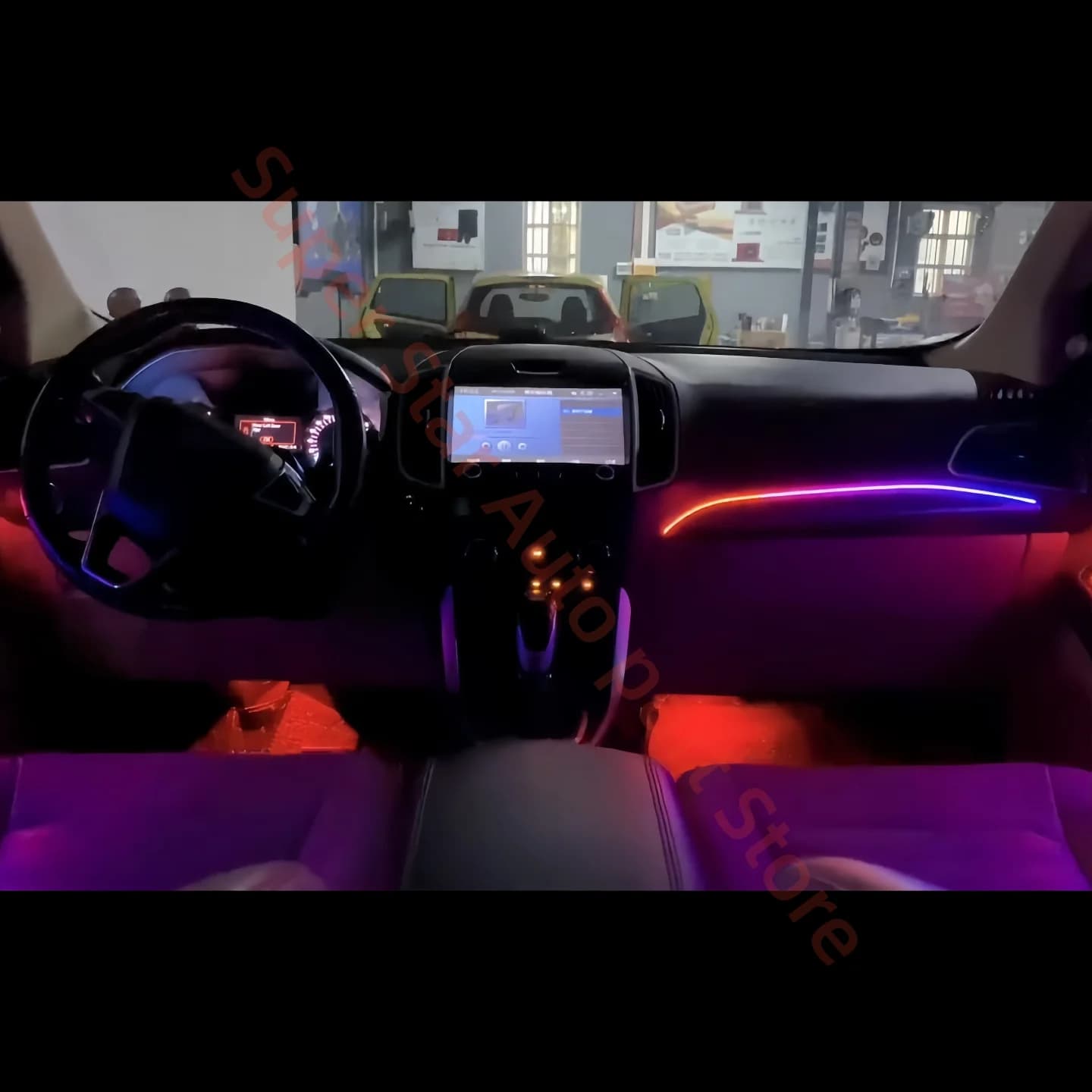 Adatto per Ford EDGE 2015-2022, luce ambientale, illuminazione interna per auto, accessori per auto, strisce luminose per il rivestimento del clacson.