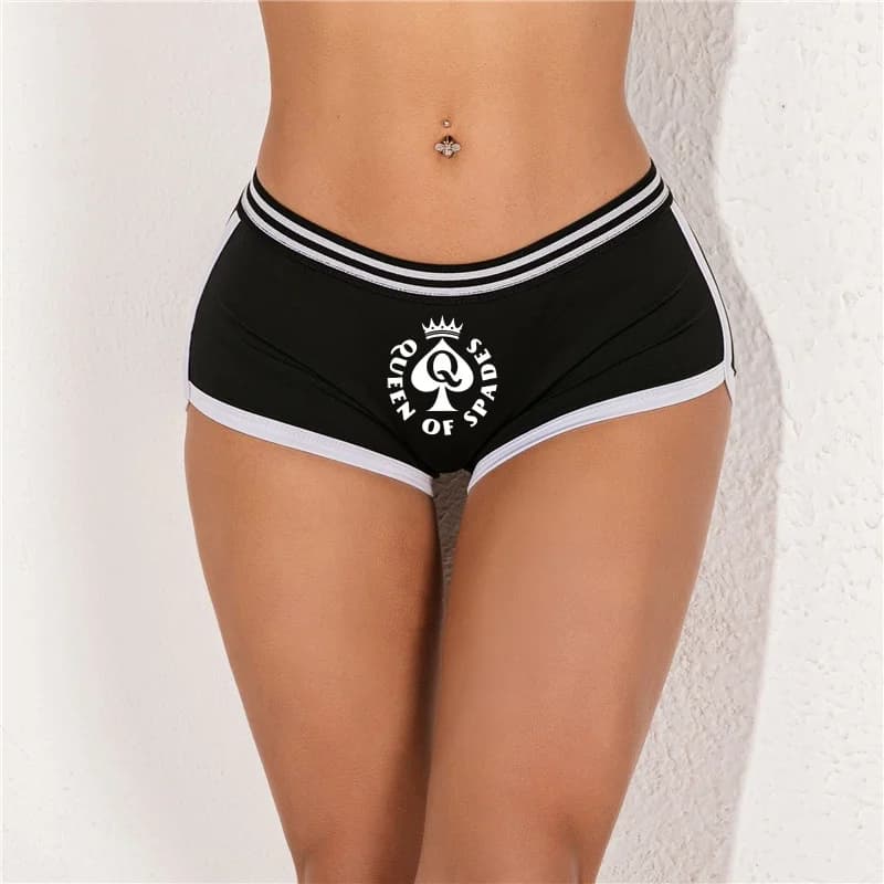 Cute Girl Panties Queen of Spades Female Cotton BoyShort QOS Underwear for Women Breathable Womens Intimates Physical Shooting