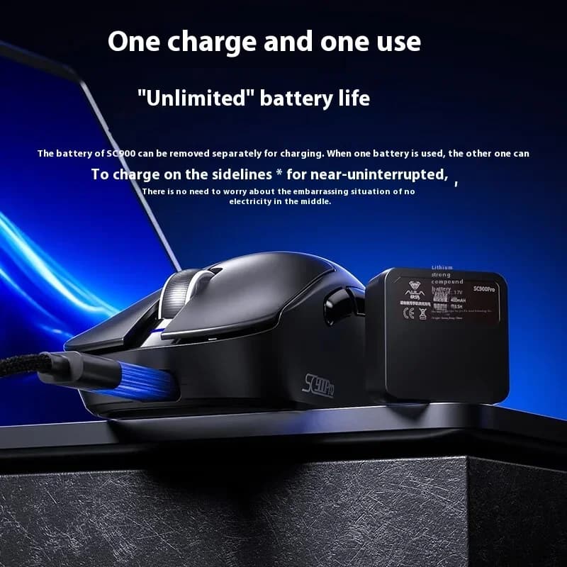 AULA SC900 Mouse Mouse Paw3950 Tri Mode Wireless 8000Hz Mouse da gioco Batteria Staccabile Leggero Accessori per PC FPS Gamer 13