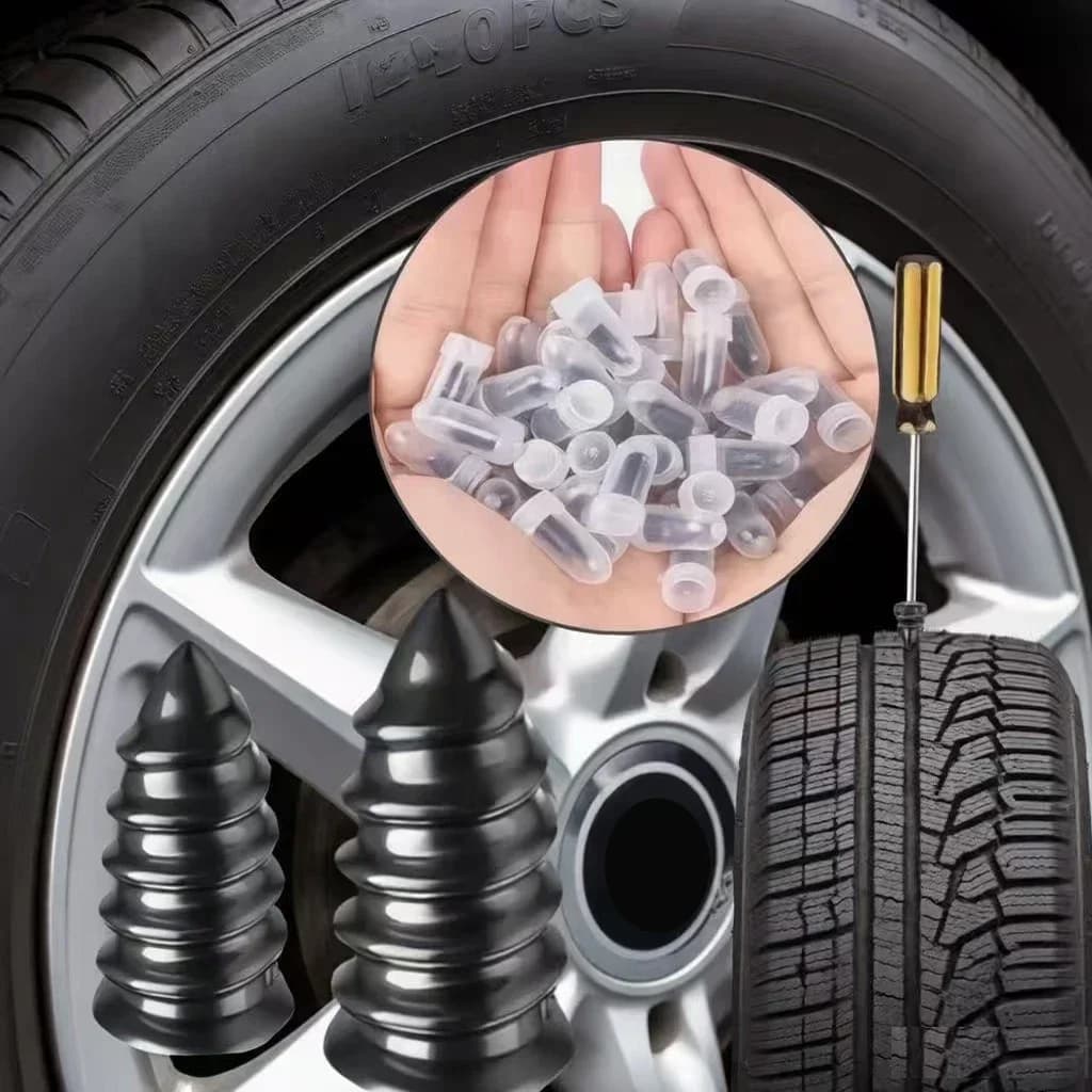 Set di 10-30 Pezzi Chiodi in Gomma per Riparazione Pneumatici Auto e Moto, Attrezzo per Riparazione Forature di Camion, Scooter e Biciclette