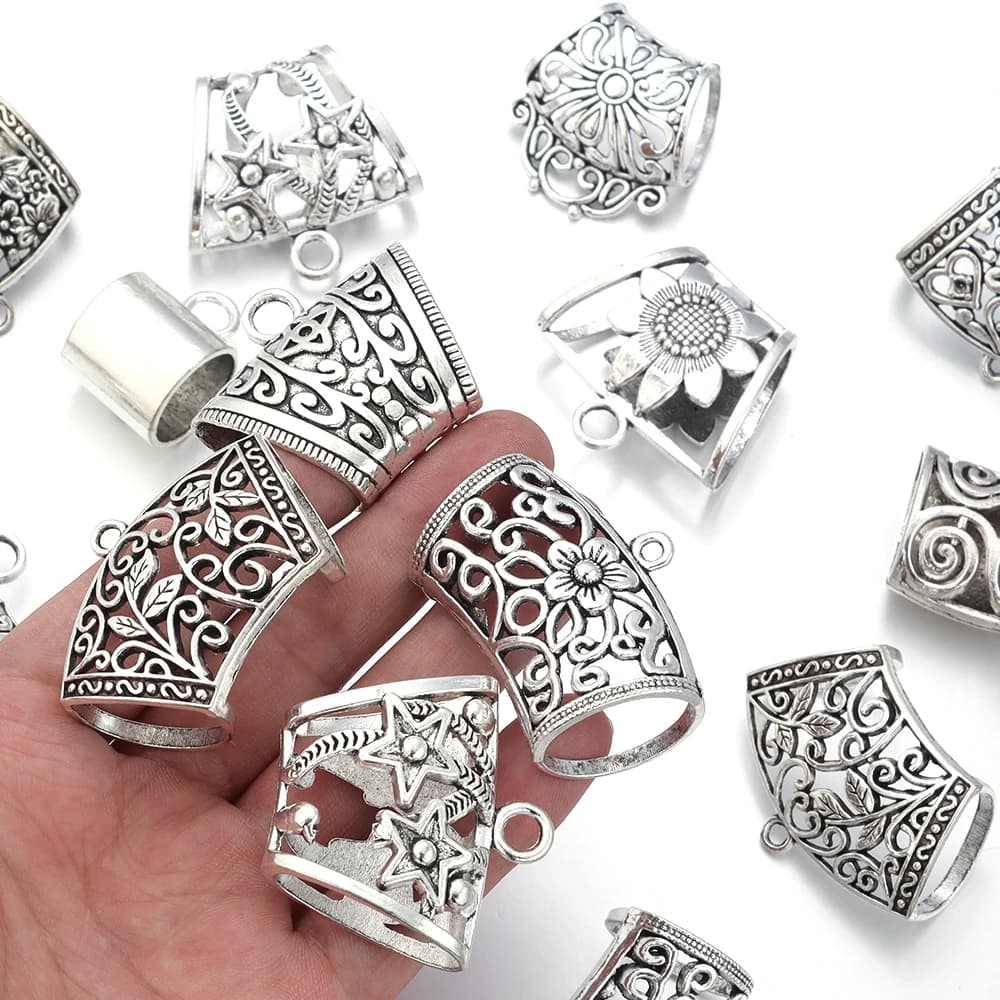 5 pz/lotto ciondolo vuoto Color argento antico per gioielli che fanno collana fai da te bracciali borsa abbigliamento accessori di fascino