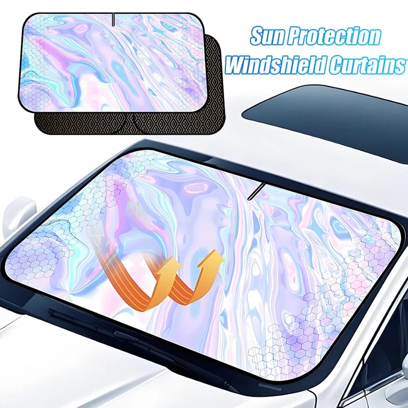 Tende per parabrezza per auto Parabrezza riflettente UVR Parasole Copertura di protezione solare Tenda parasole pieghevole a copertura totale