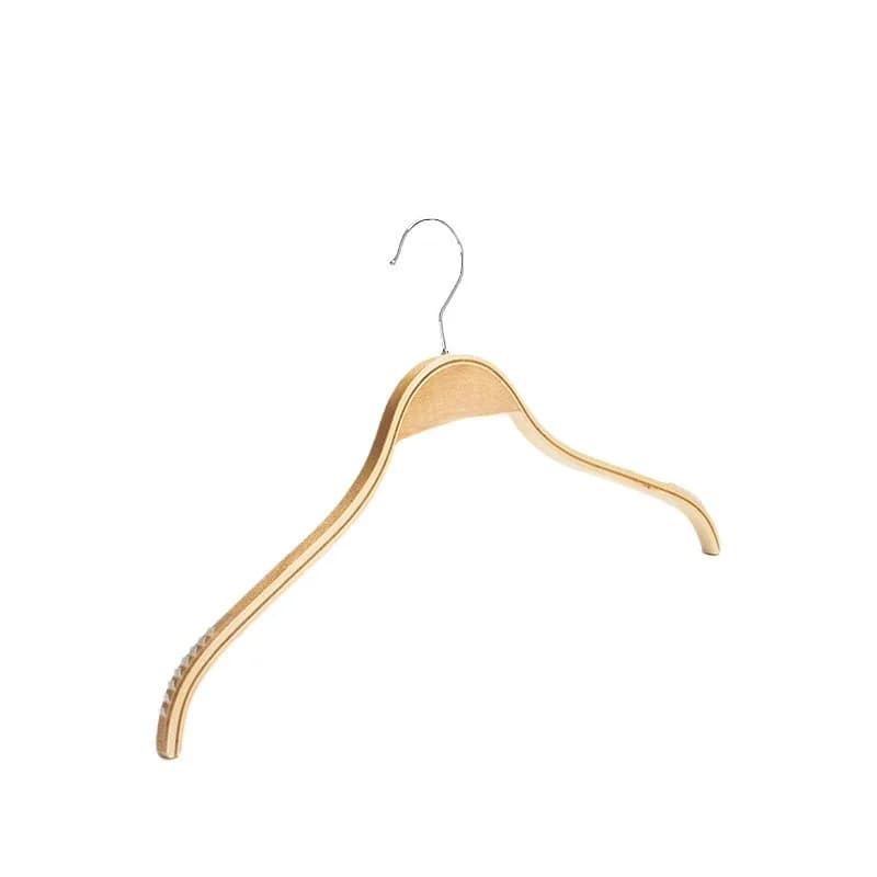 Anti-slip wooden hanger for clothing shops, wooden bar clothes hangers without leaving marks, baby clothes clamp