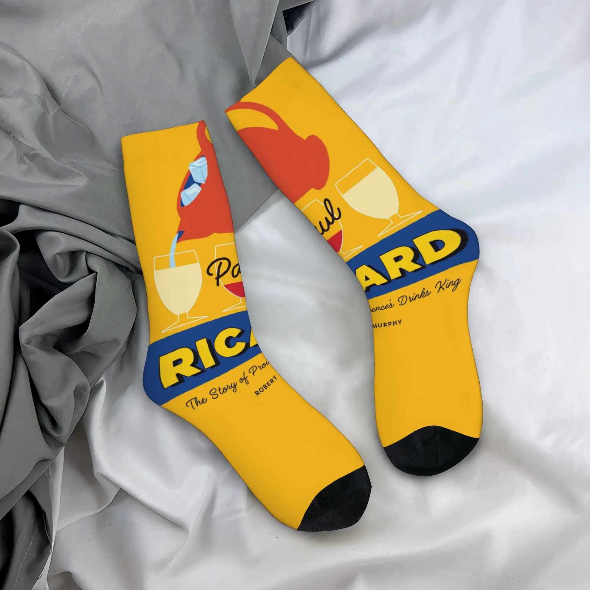 Custom Funny Mens R-ricards Drink Dress Socks Unisex Warm Breathbale 3D Print Crew Socks