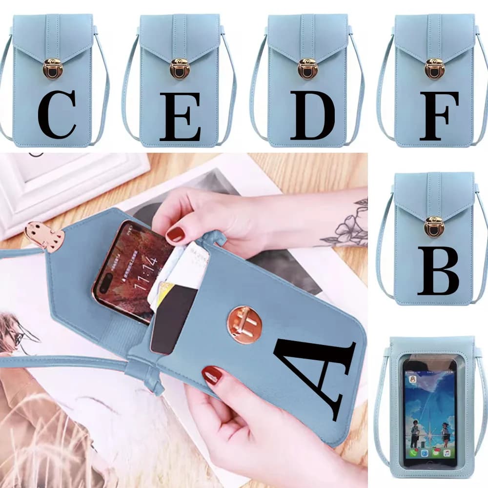 Mobile Phone Shoulder Messenger Bag Black Letter Series Travel Shopper Tote Wallets Holders Crossbody Bags Purse Crossbody Bag
