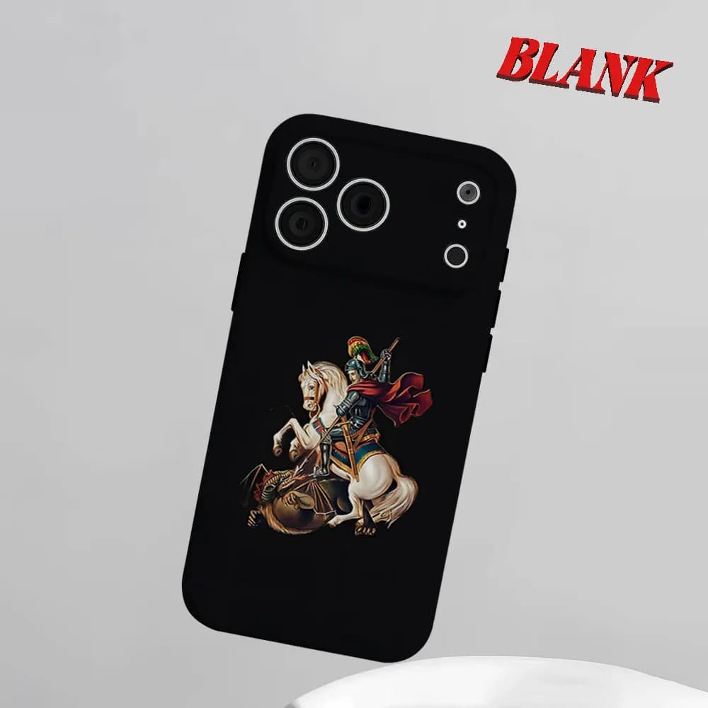 Custodia per telefono 2-in-1 St. George & the Dragon Art per iPhone 17 16 15 14 13 Pro Max Air 16e INS, Cover rigida in PC con motivo floreale e paraurti
