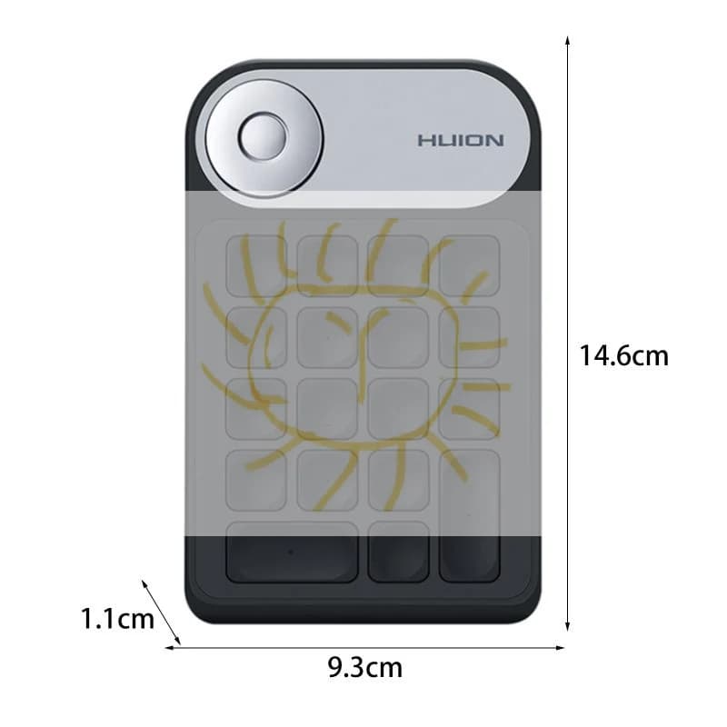 Mini tastiera Keydial Huion K20 da 1 pezzo per tavoletta da disegno, PC e telefono, tastiera a 18 tasti + controller quadrante, versione aggiornata