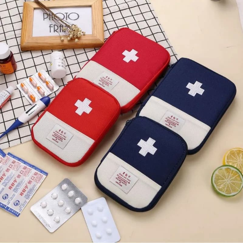 Portable Travel Medicine Storage Bag, Compact First Aid Kit Organizer, Mini Portable Drug Pouch for Home Business Trip Emergency