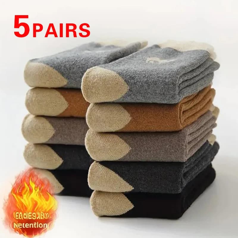 5 pairs of high quality women's winter socks outdoor cold resistant hot snow boots thick long socks man gift Sox 37-44