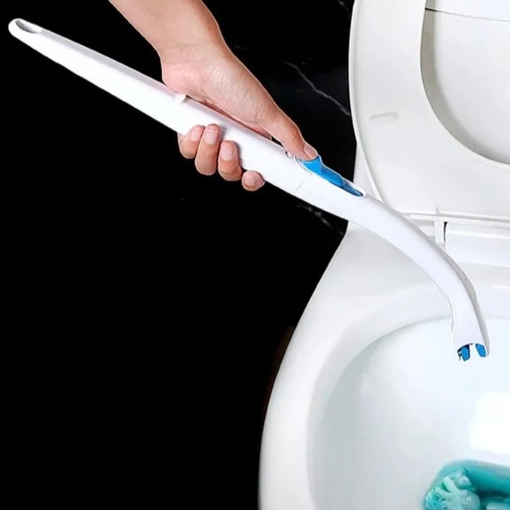 Set Spazzola WC Portatile con Testine Monouso, Spazzola per Pulizia WC in Plastica Idrosolubile, 12 Ricariche, Scrubber Igienico per Hotel
