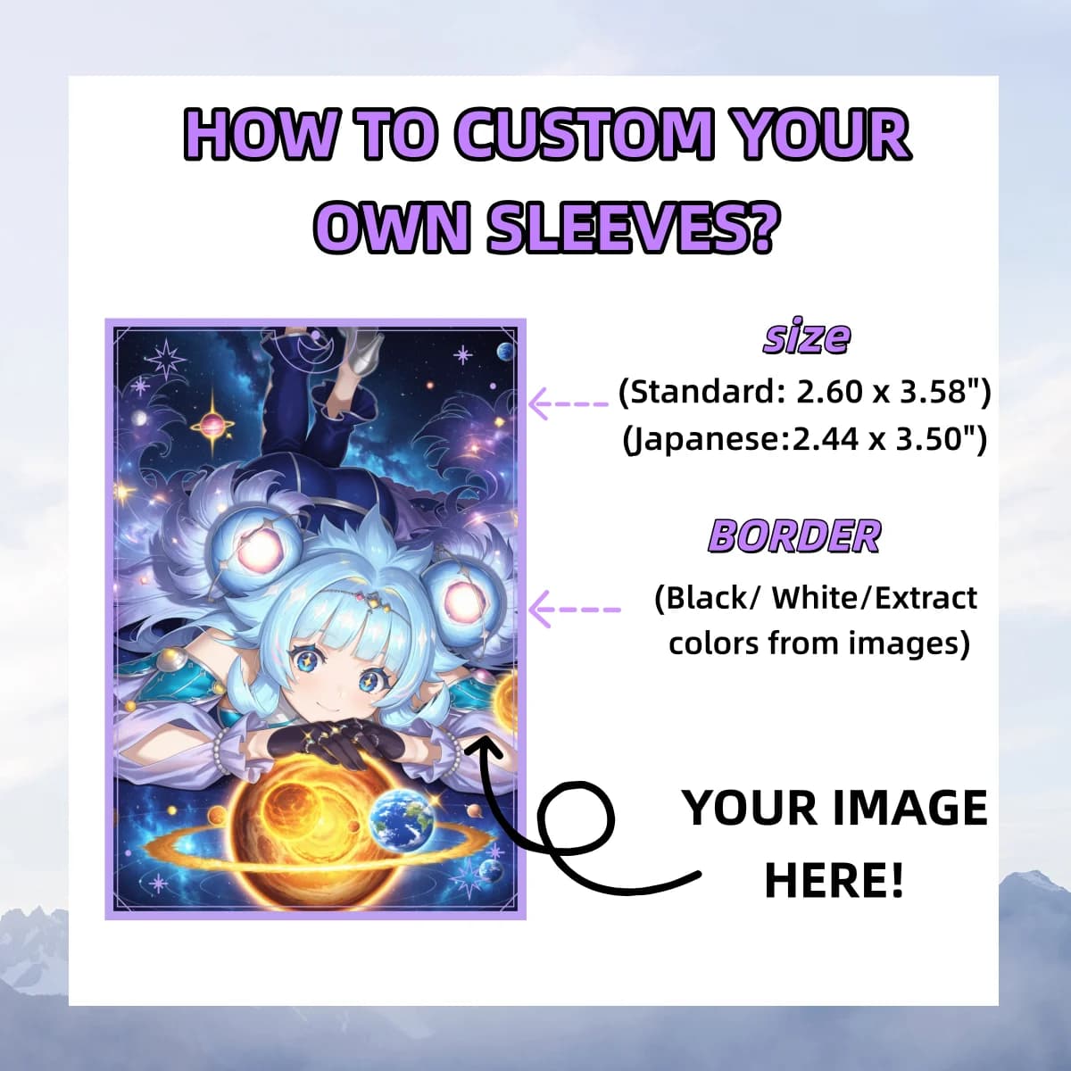 Custodie Protettive Personalizzate per Carte Anime 62x89/66x91mm Olografiche/Opache/Lucide per Giochi da Tavolo, Coperture per Carte PTCG/YGO