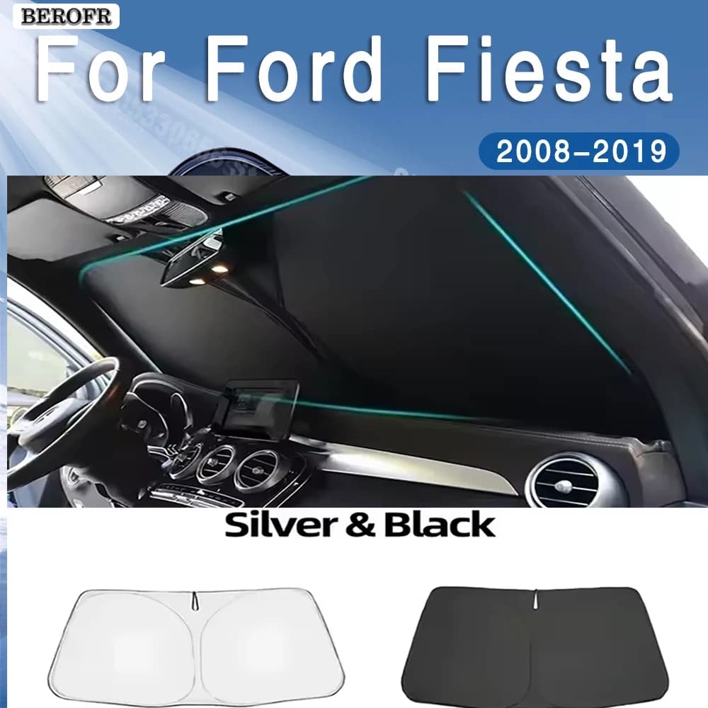 Parasole Pieghevole per Parabrezza Anteriore Ford Fiesta 2008~2019 2010, Isolamento Termico Estivo, Accessori Auto