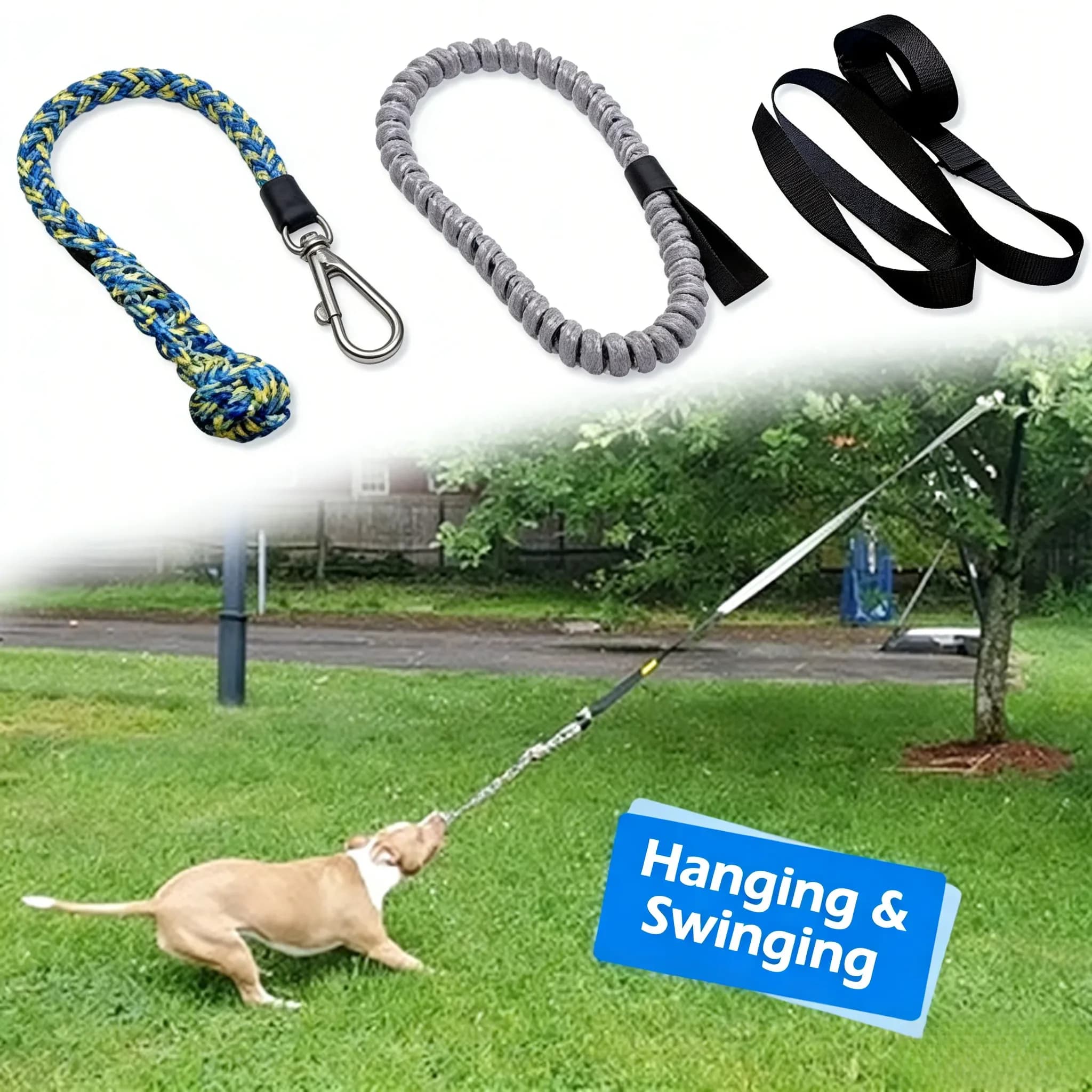 Giocattolo da masticare per cani di taglia media e grande, resistente, per esterni, con nodo, per la pulizia dei denti, interattivo, per interni ed esterni - 1 pz/set