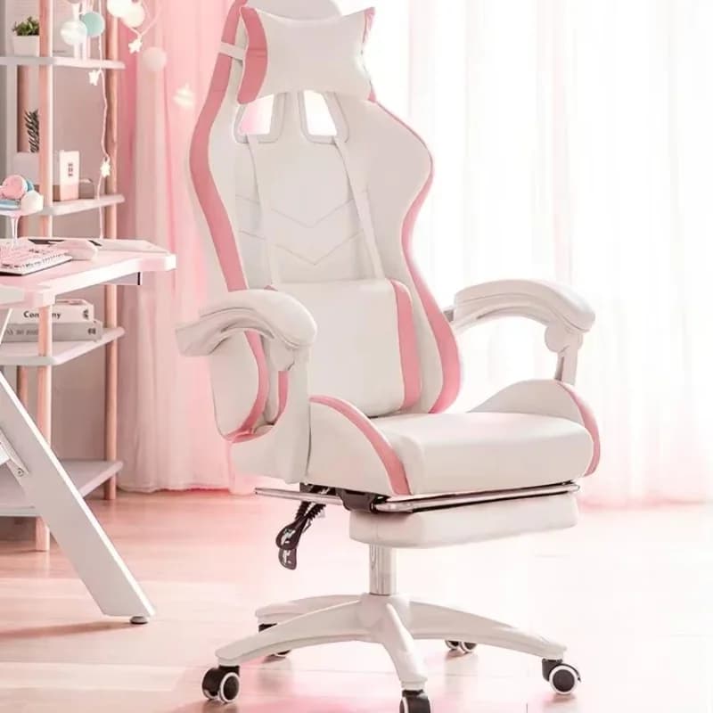 eccezionale ragazza rosa sedia girevole per computer da ufficio sedia da gioco reclinabile girevole sollevabile e a caduta Wyth