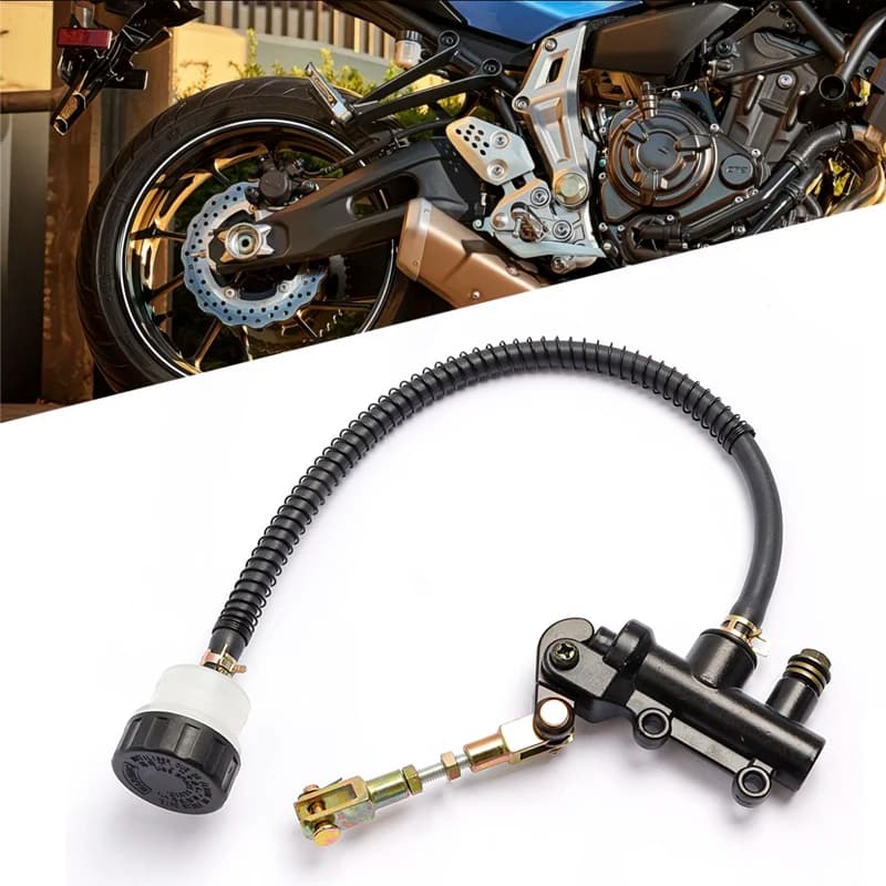 Motorcycle Rear Foot Brake Hydraulic Master Cylinder Pump with Reservoir For Suzuki Kawasaki Honda Motocross ATV Dirt Pit Bike