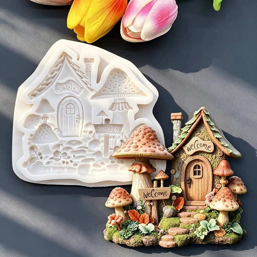 Mushroom House Silicone Cake Baking Mold Sugarcraft Chocolate Cupcake Resin Tools Fondant Decorating Tools