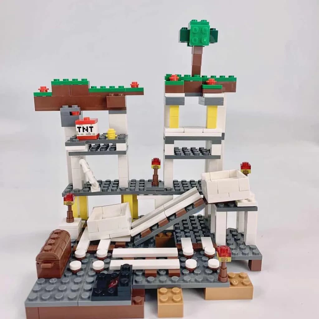 My World Mine Set Building Blocks con mini figura Bambini Mattoni fai da te Costruzione giocattolo Giardino Paesaggio Design Regalo educativo