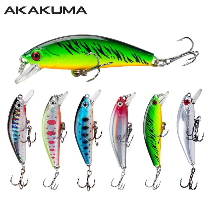 6 Pezzi Esche Artificiali Rigide da 8,1 cm/6,7 g per Bass, Wobbler Affondanti, Esche Artificiali a Forma di Minnow per la Pesca