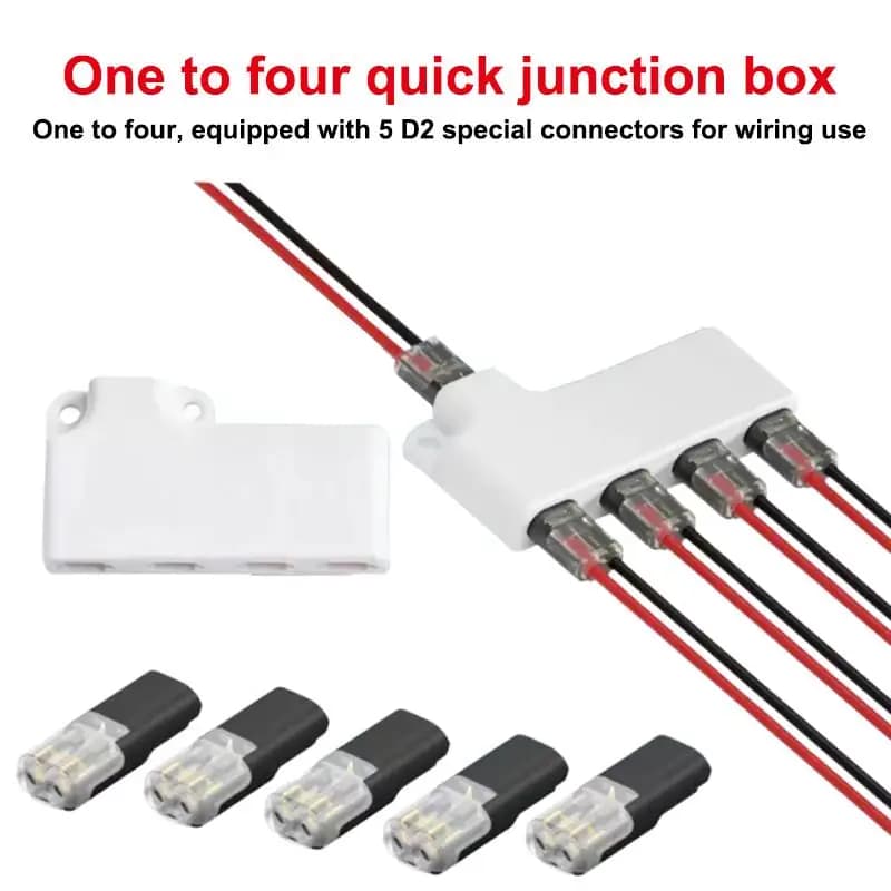 【S】LED Wire Connector Splitter Box With Connector D2 Quick Splice Terminal No Soldering Led Strip Wire Cable Junction Box