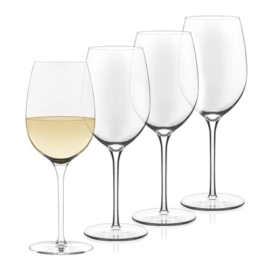 Set di 4 Calici da Vino Signature Kentfield, Bicchieri a Stelo Lungo per Vino Rosso e Bianco, Set Regalo Perfetto