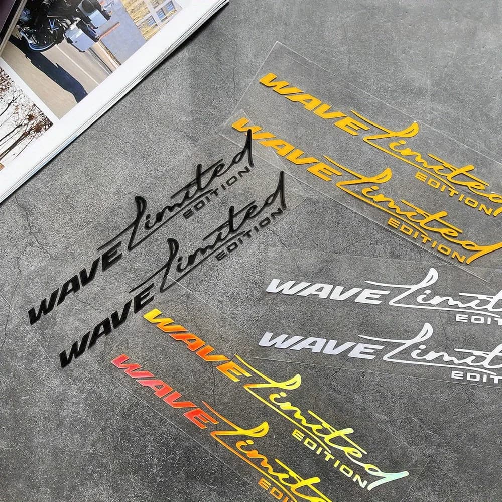 2PCS Wave Limited Edition Waterproof Stickers Streetwear Multi-scene for Helmet Bike Car Laptop