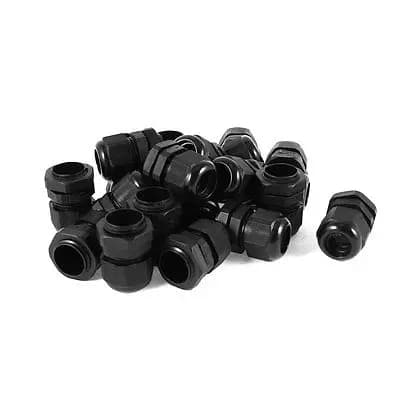 22 pezzi di adattatori per connettori impermeabili PG16 da 10 mm a 14 mm, pressacavo in plastica nero
