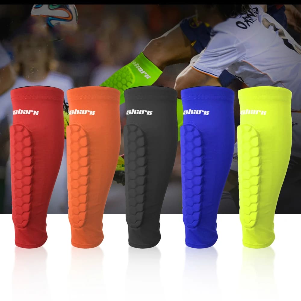 (XS-XL) Parastinchi da Calcio per Bambini e Ragazzi, Protezione Anti-collisione, Compressione, Scaldamuscoli da Palestra, Calze Protettive per Polpacci