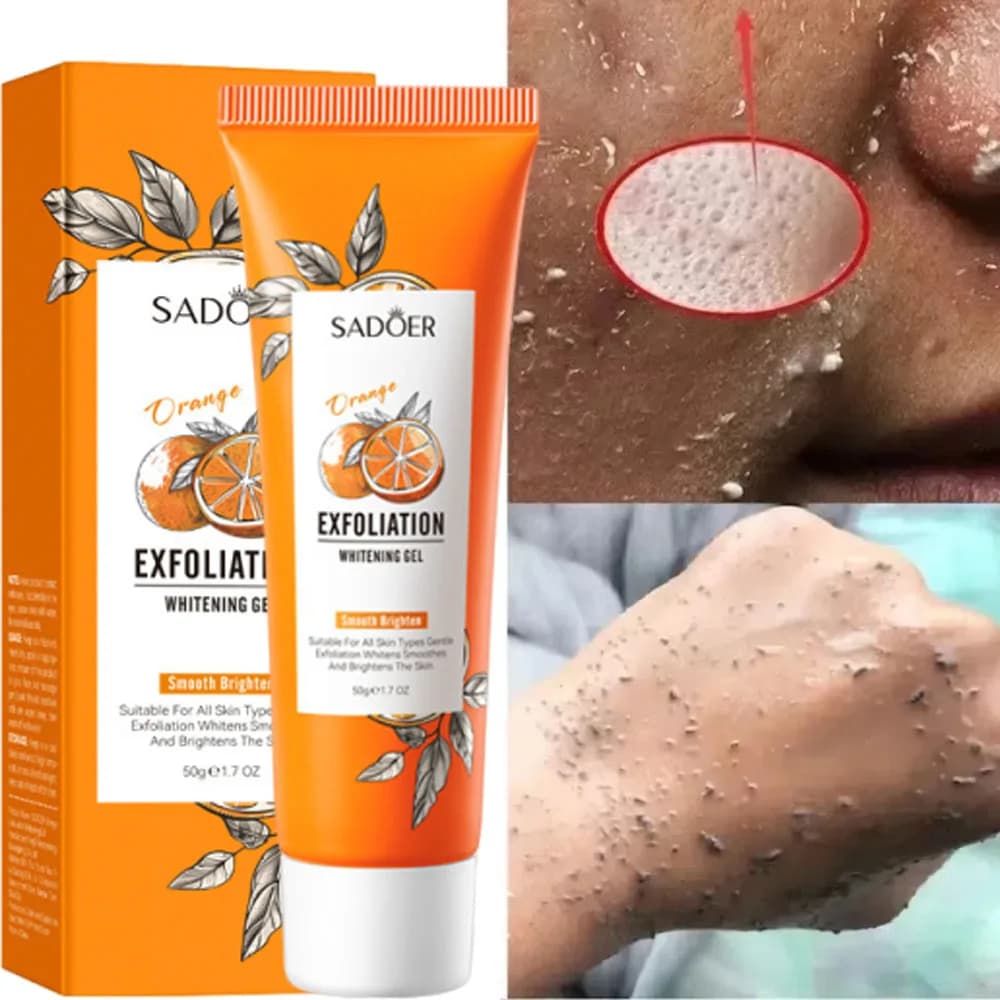Gel Esfoliante Arancione per il Viso, Scrub Idratante e Nutriente, Riparatore, Rimozione Punti Neri, Detergente Viso, Cosmetici Coreani