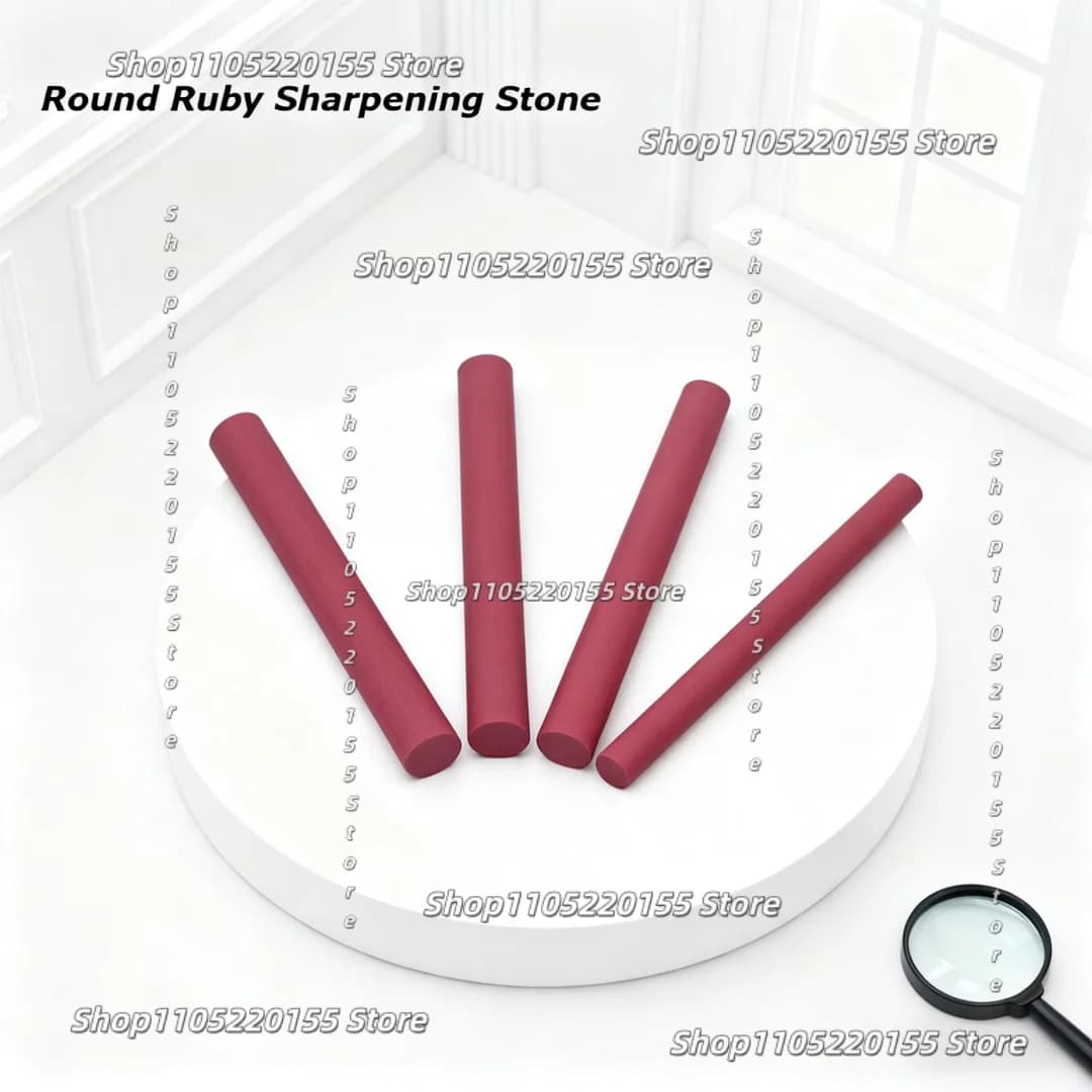 Dia1.5~10mm 3000 Grits Ruby Round Oilstone Strip Abrasive Polishing Sharpener Sharpening Tool For All Knifes Kitchen Accessories