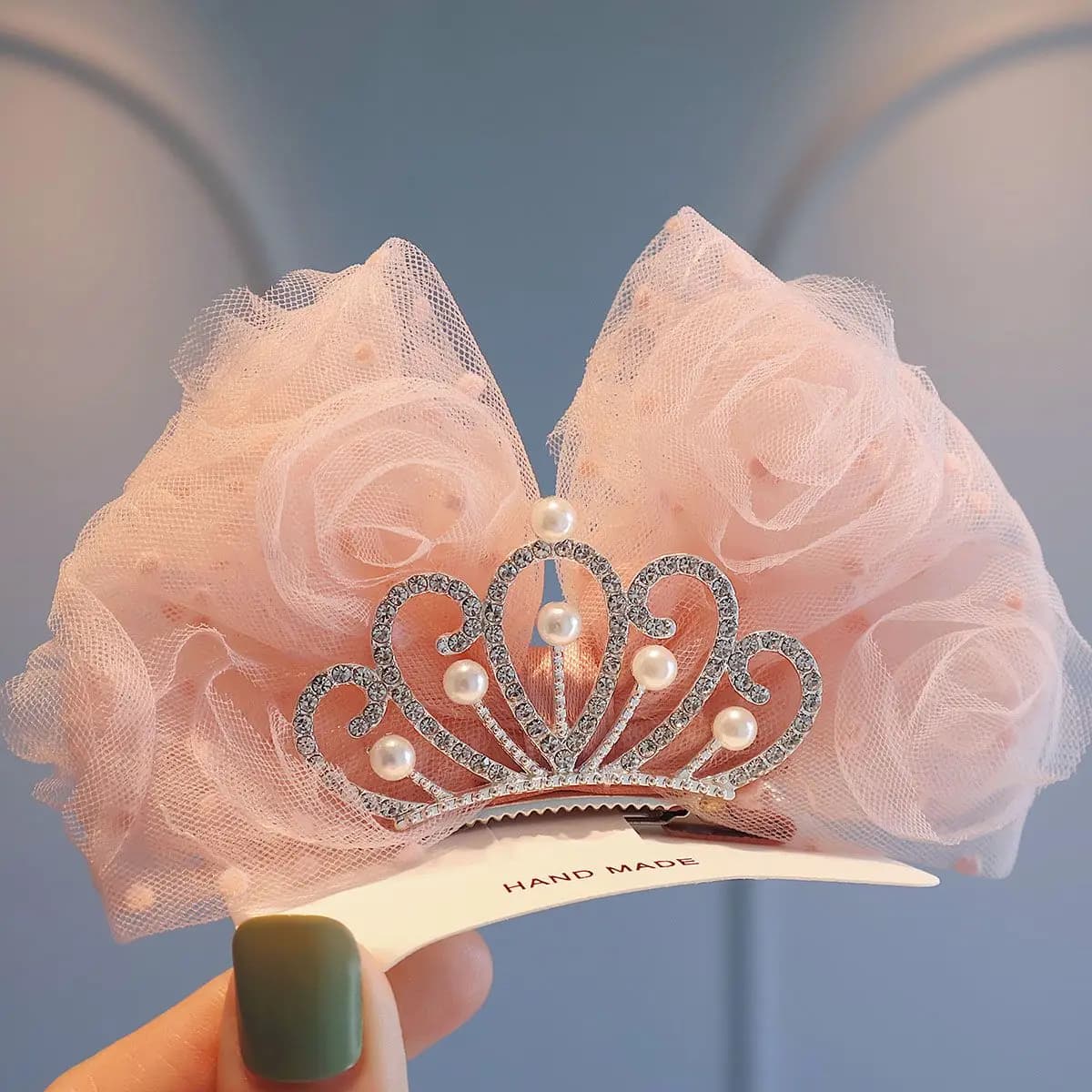 Hair Accessories with Princess Crown Pearl Clips Birthday Girl Hair Decorations Fixed Hair Clips for Kids Lounge Partition