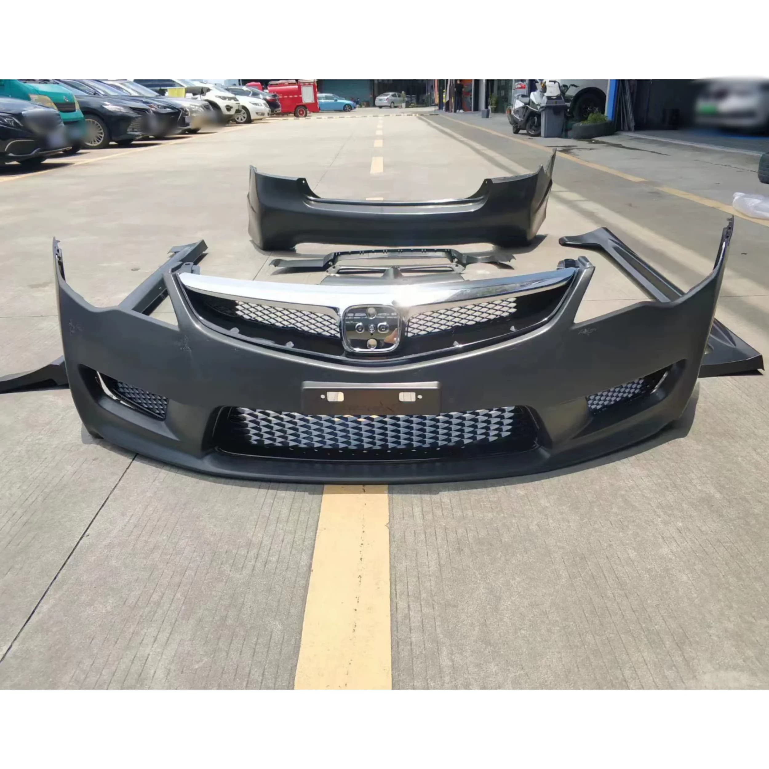 Kit carrozzeria non verniciato per Honda Civic CIIMO FD2 modificato: paraurti anteriore, paraurti posteriore, minigonne laterali, accessori per radiatore auto