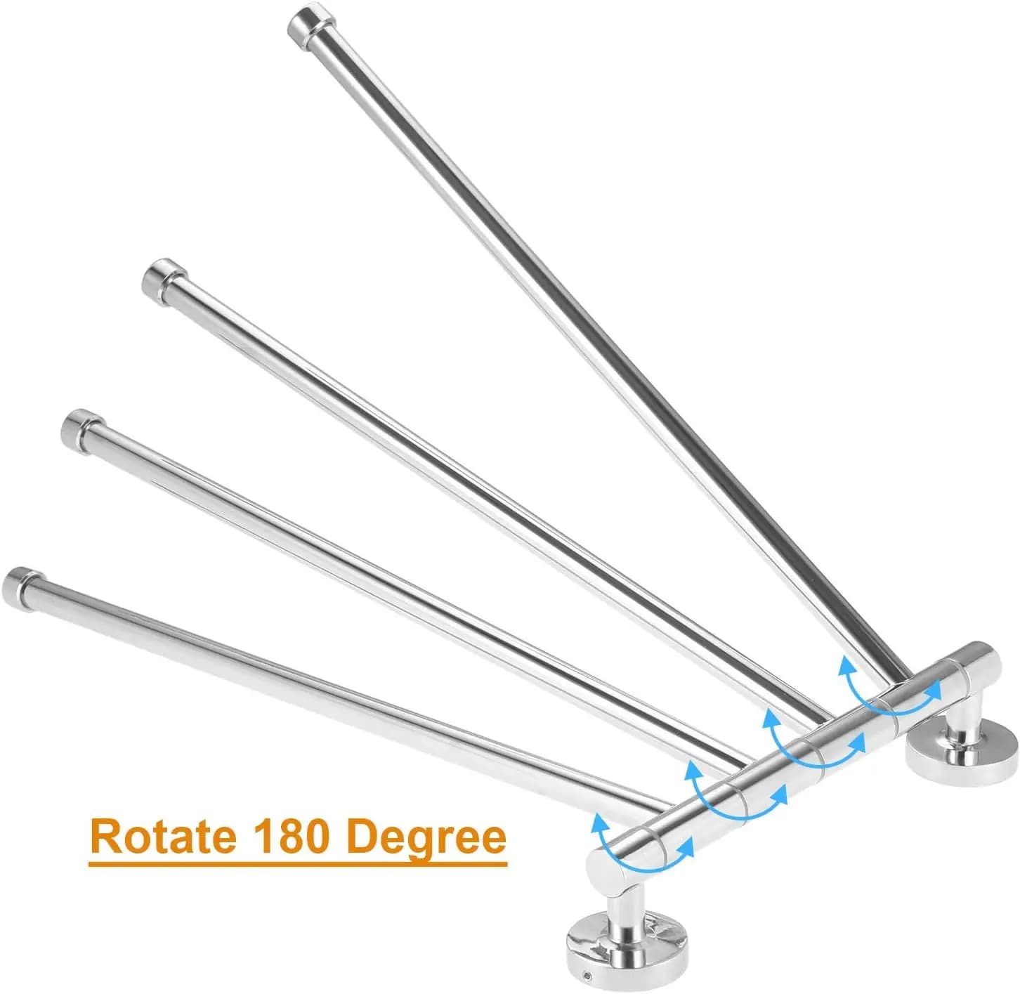 1PC portasciugamani in acciaio inossidabile portasciugamani rotante bagno cucina asciugamano a parete lucido supporto per rack accessorio hardware