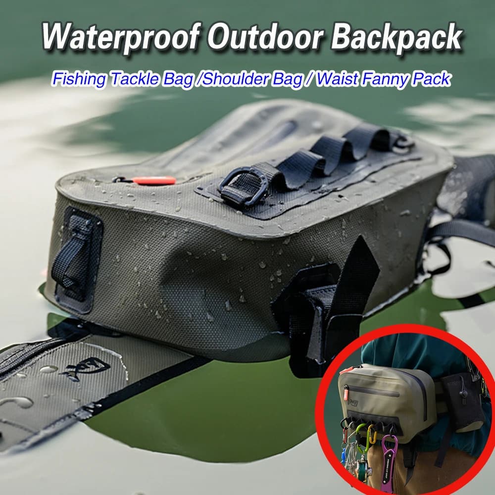 Waterproof Fishing Backpack, Shoulder Bag, Waterproof Fishing Equipment Bag, Esche and Lenze Box, Bearing Bag, Fishing Cane Bag