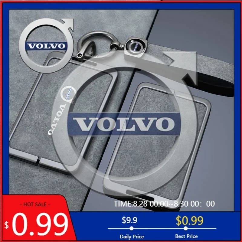 Custodia Universale in Pelle per Chiave Auto Smart NFC, Portachiavi per Volvo EM90 EX30 2024, Protezione Chiave Polestar
