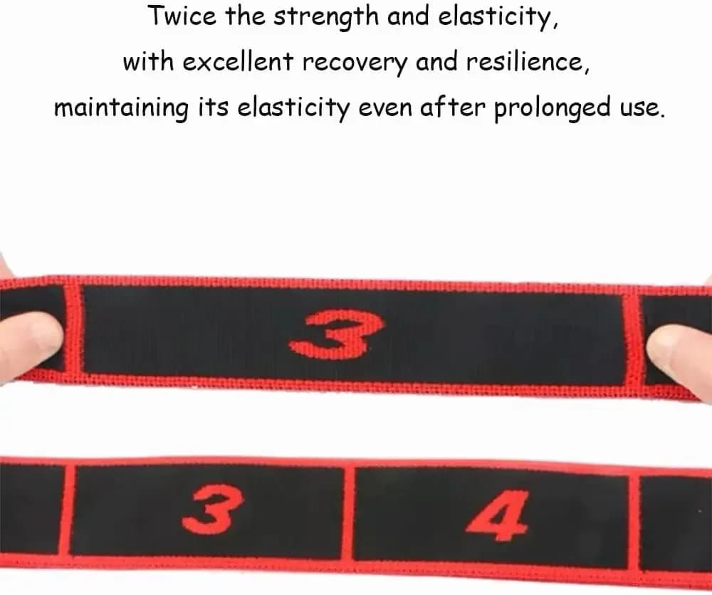 Numbered elastic bands for yoga and fitness, including yoga elastics and resistance bands, categorized in different levels/grades