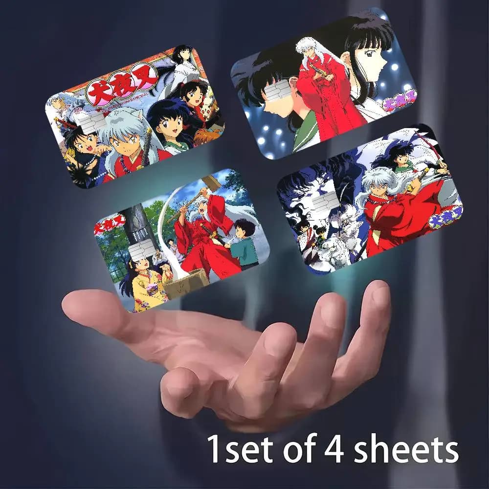 Custodia adesiva per copertura della pellicola del gioco Inuyasha del fumetto per il lato anteriore della carta di debito di credito con chip piccolo